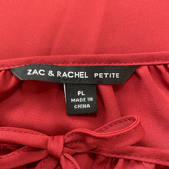 NWOT Zac & Rachel || Woman’s burgundy long-sleeved blouse size Petite Large - Picture 10 of 10